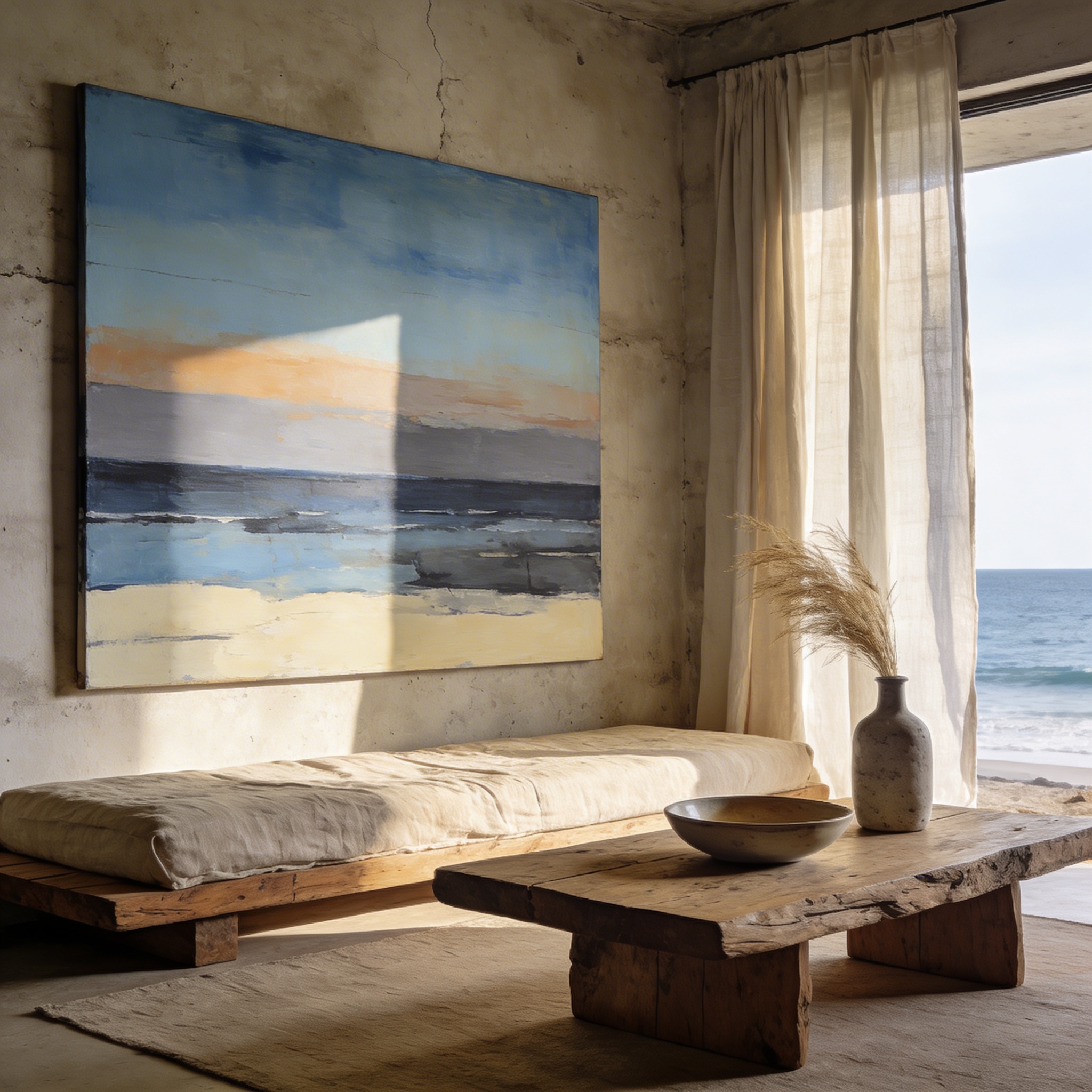 Ocean collection — seascape in a collector's room